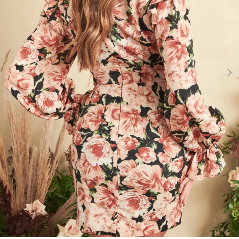 Lavish Alice, peachy/pink floral dress, size 12 - Picture 2 of 7